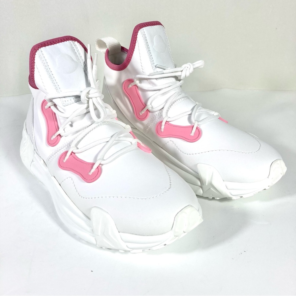 Moncler Lunarove Low Top Sneakers Pull Tab White Pink Size EU 40 US 10 NEW - Picture 8 of 17